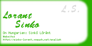 lorant sinko business card